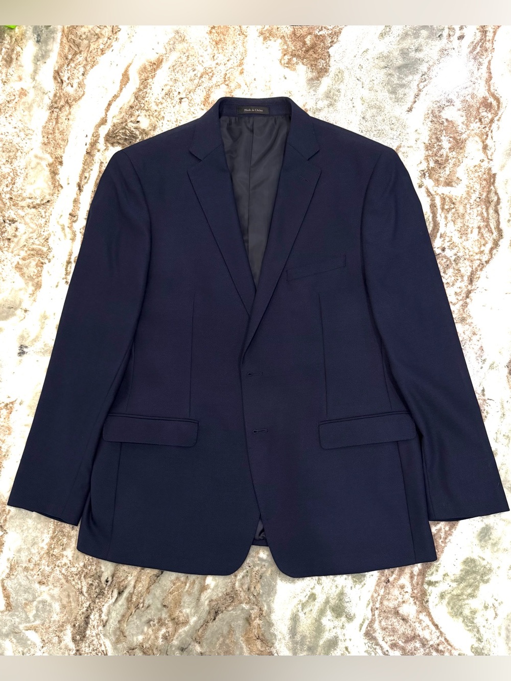Calvin Klein Men's Navy Single-Breasted Blazer 46 REG